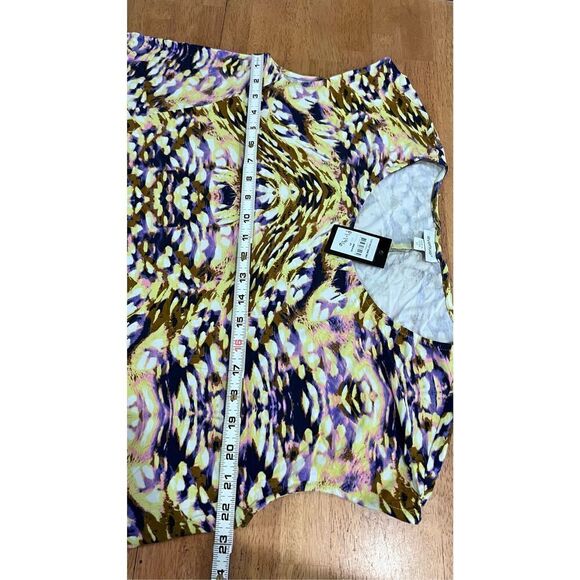 AVENUE YELLOW MIRAGE SPLIT SIDE BLOUSE WOMENS SIZE 20 NEW P1-196 - Picture 6 of 9